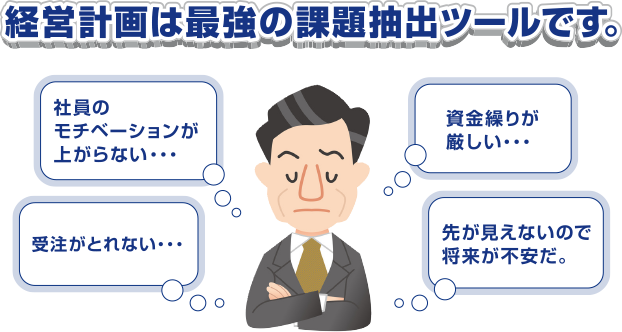 経営計画は最強の課題抽出ツールです。